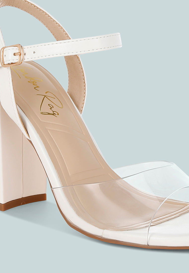 Women Clear Strap Block Heel Sandals