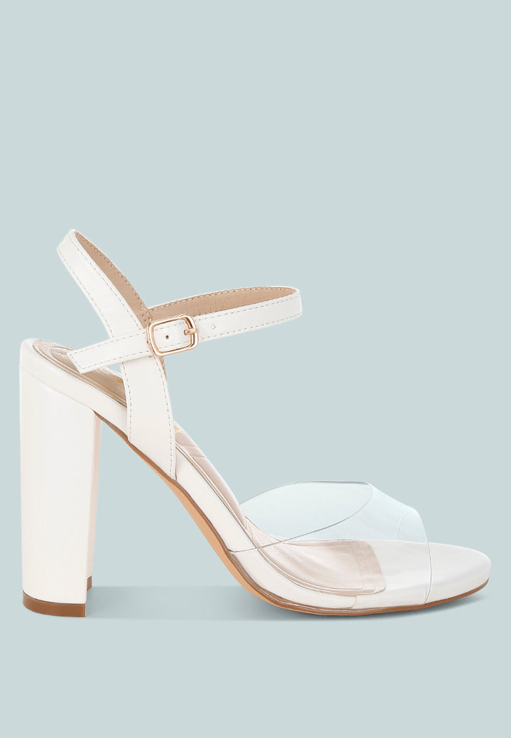Women Clear Strap Block Heel Sandals