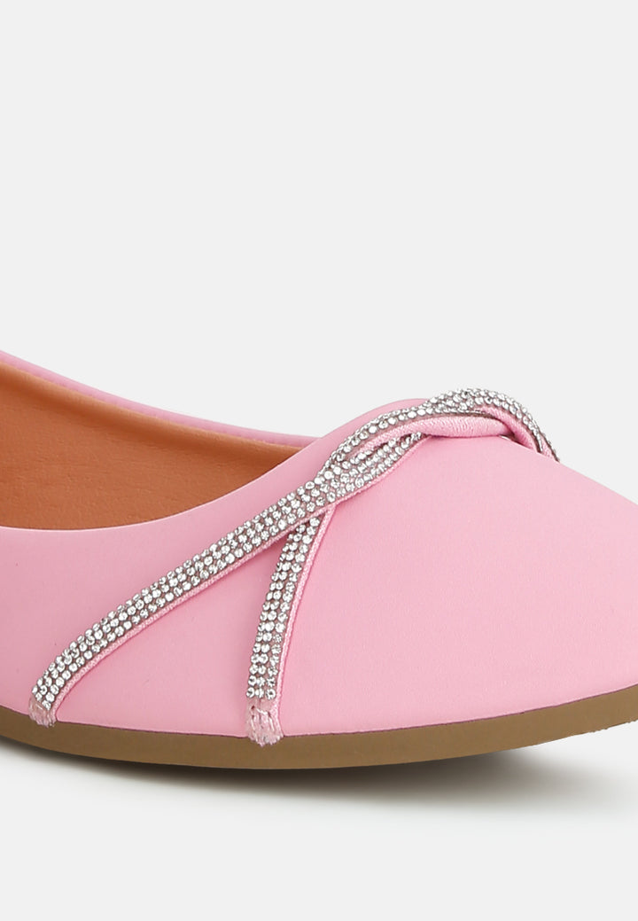 women rhinestone faux leather ballerinas#color_blush