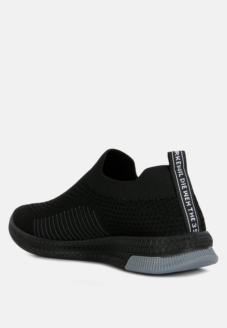 men's plumers knitted slip on walking shoes#color_black