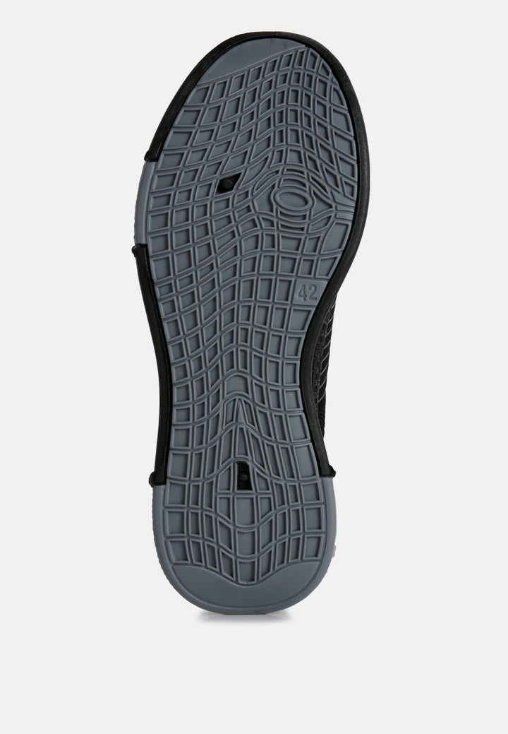 men's plumers knitted slip on walking shoes#color_black