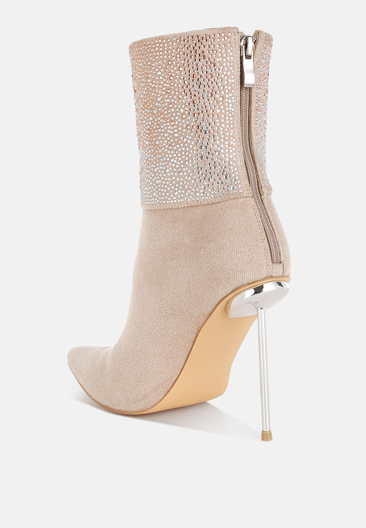rhinestones embellished foldover boots#colour_beige