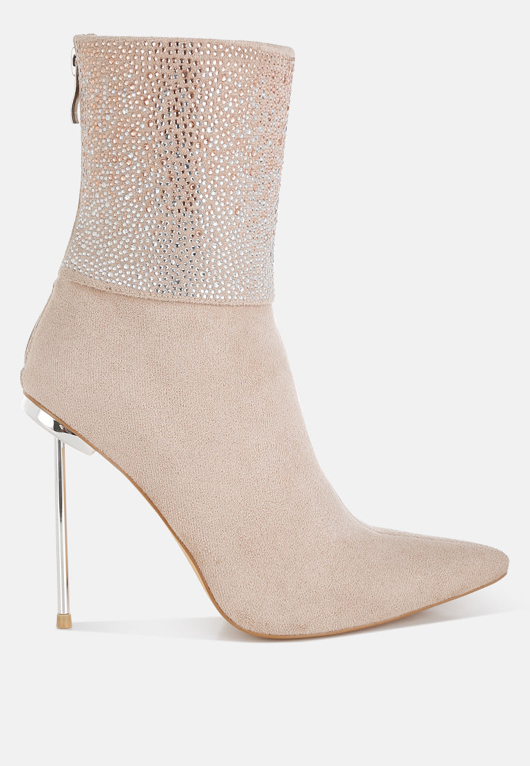 rhinestones embellished foldover boots#colour_beige