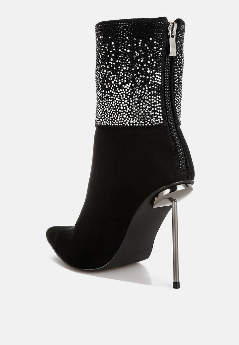 rhinestones embellished foldover boots#colour_black