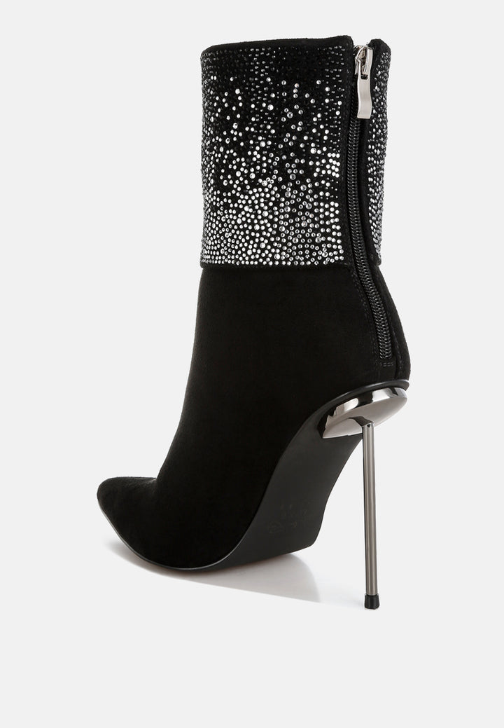 rhinestones embellished foldover boots#colour_black