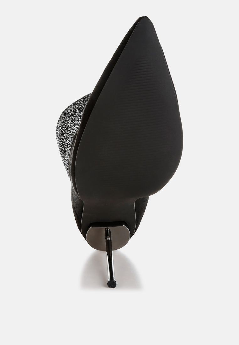 rhinestones embellished foldover boots#colour_black