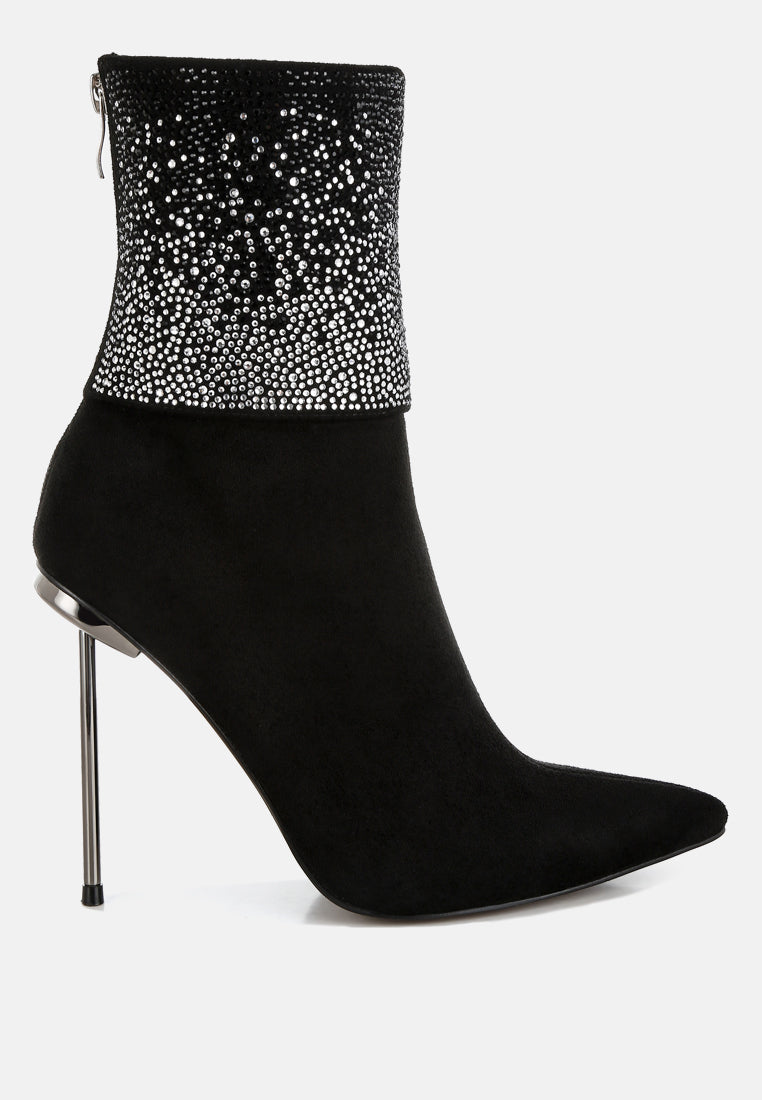 rhinestones embellished foldover boots#colour_black