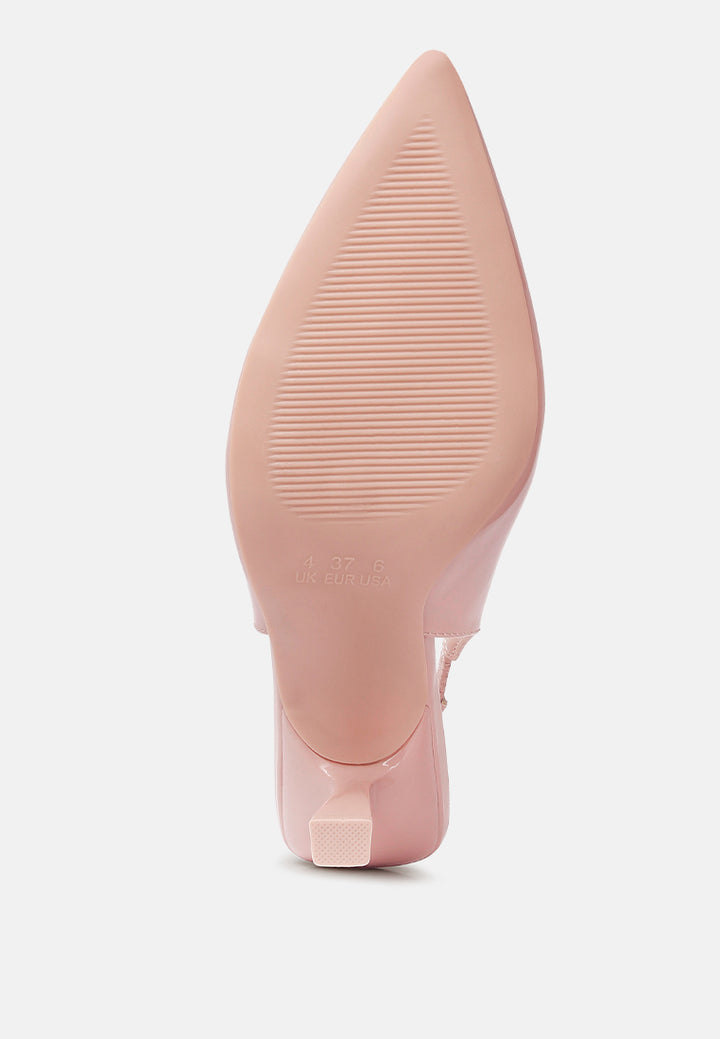 women pointed toe kitten heel sandals#color_blush