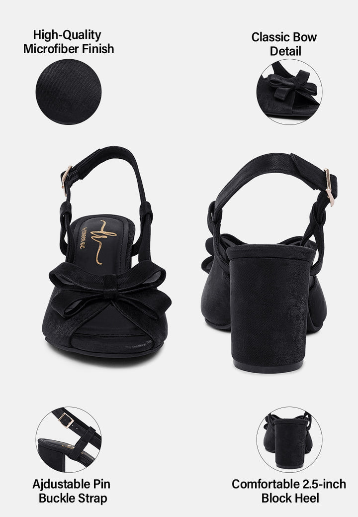 women the bow affair microfiber sandals#color_black