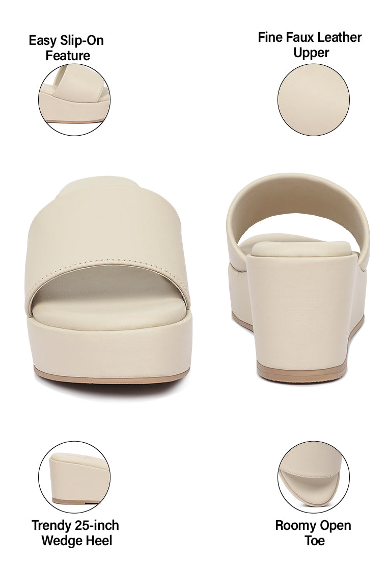 Women Classic Faux Leather Wedges