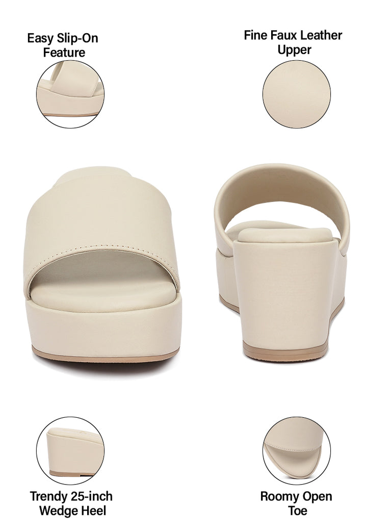 Women Classic Faux Leather Wedges