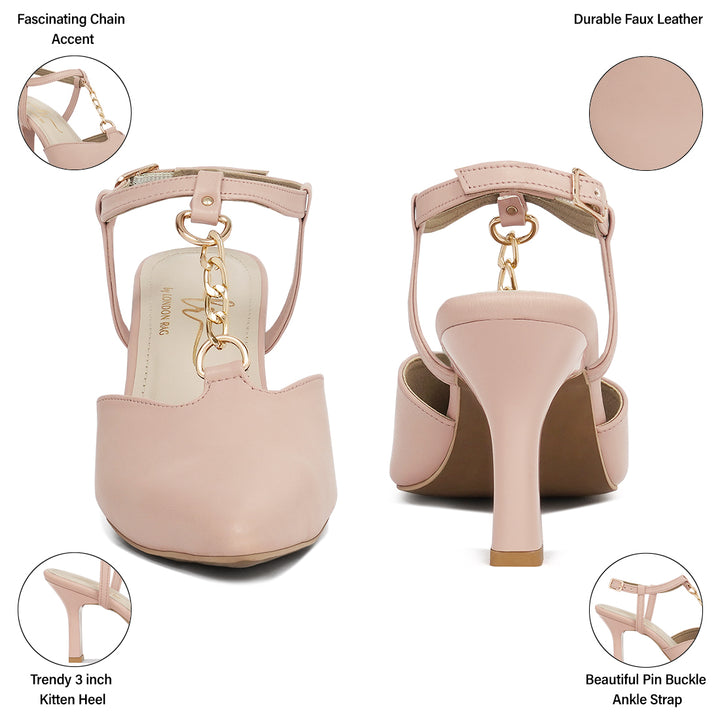 women metallic chain t strap sandals#color_nude