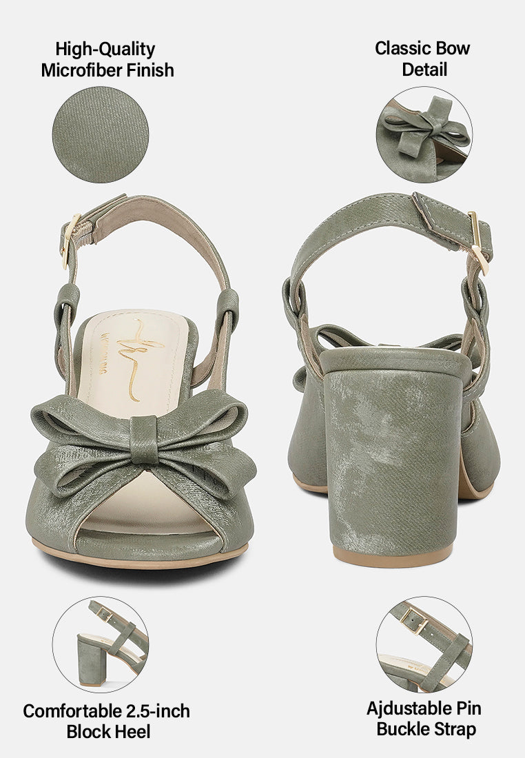 women the bow affair microfiber sandals#color_olive-green