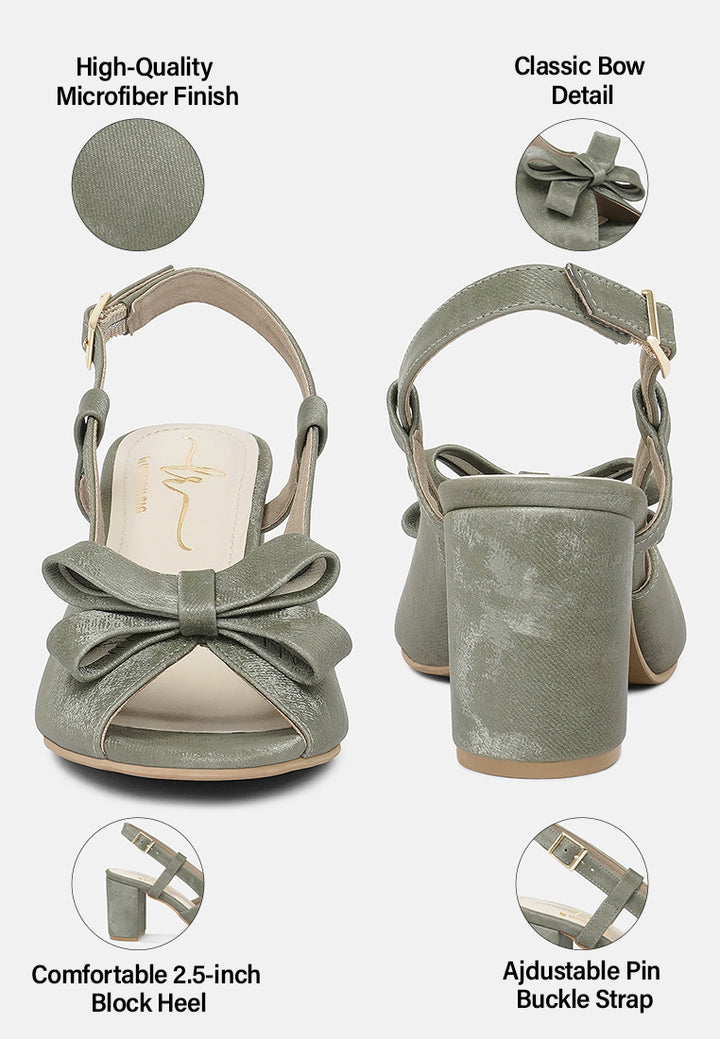 women the bow affair microfiber sandals#color_olive-green