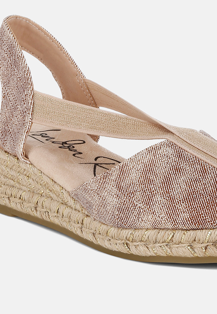 women metallic woven espadrille wedges#color_blush