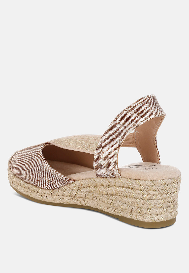 women metallic woven espadrille wedges#color_blush