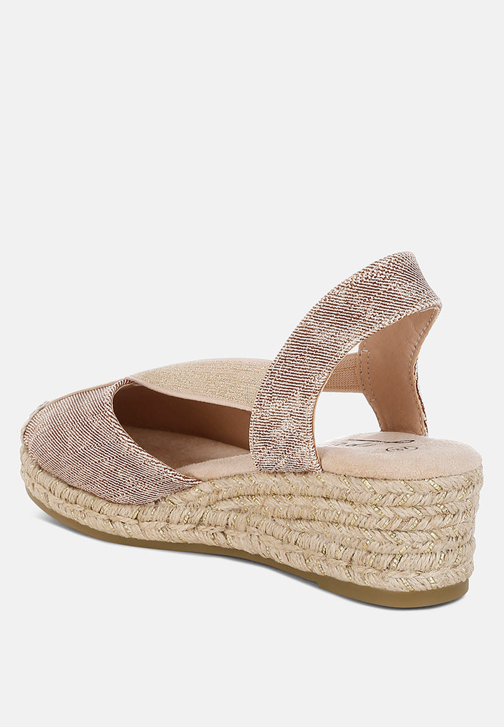 women metallic woven espadrille wedges#color_blush