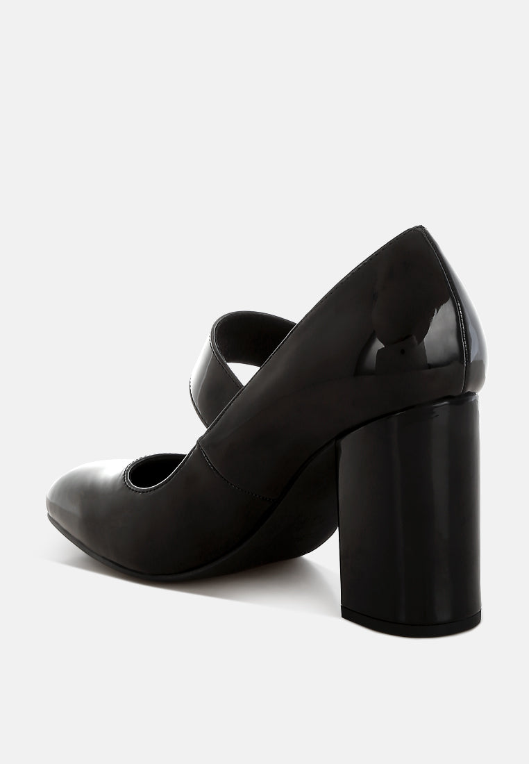 women block heel mary jane sandals#color_black