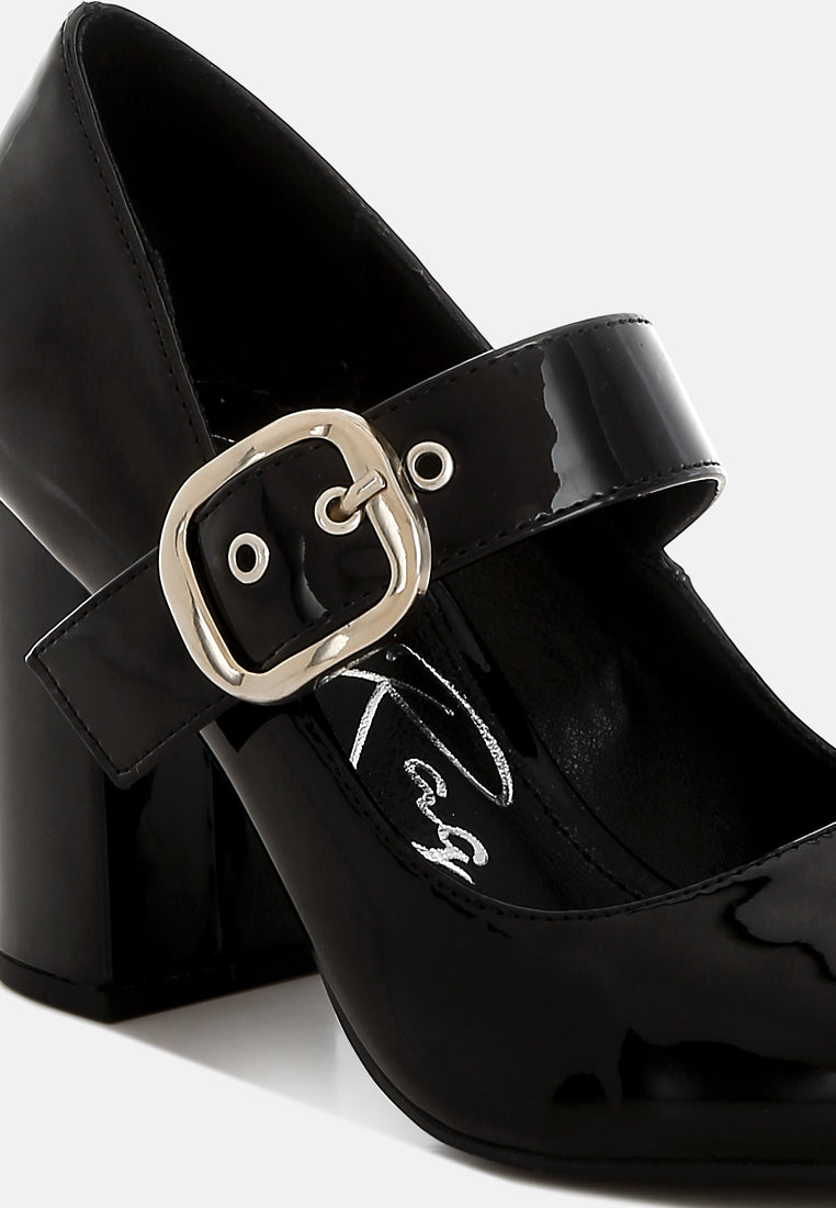 women block heel mary jane sandals#color_black