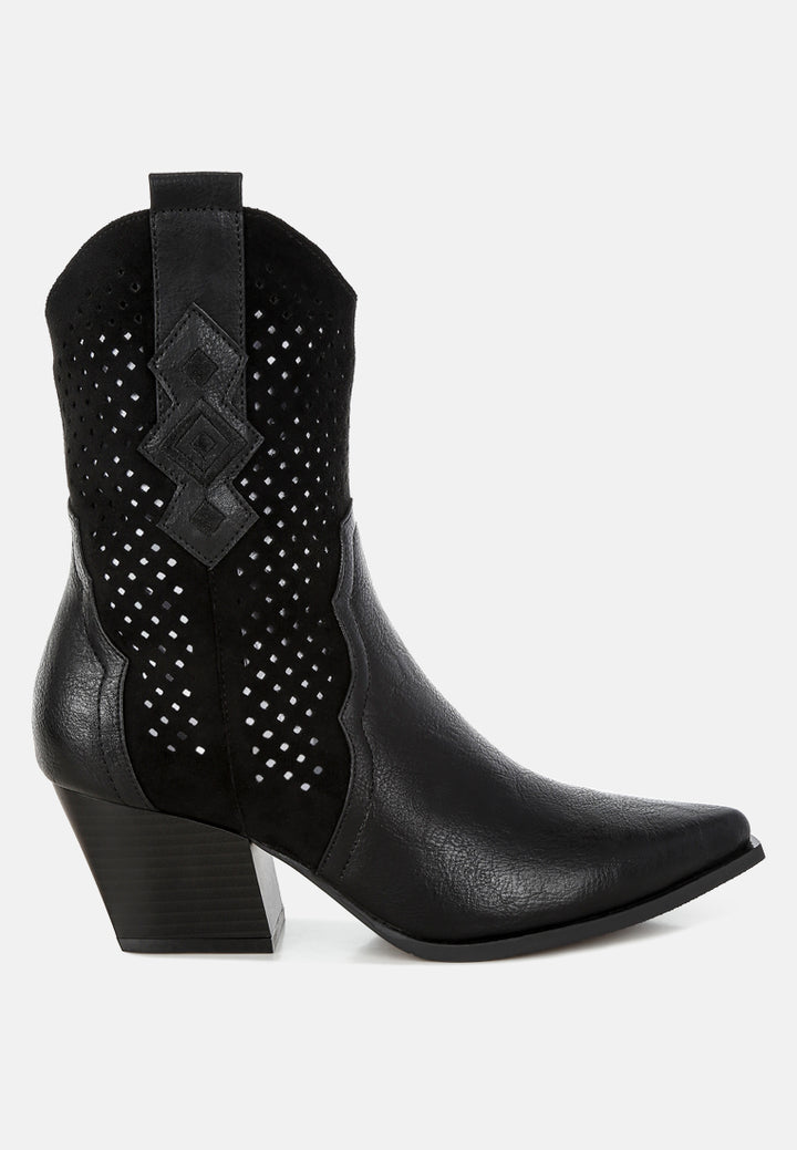 women woven cowboy boots#color_black