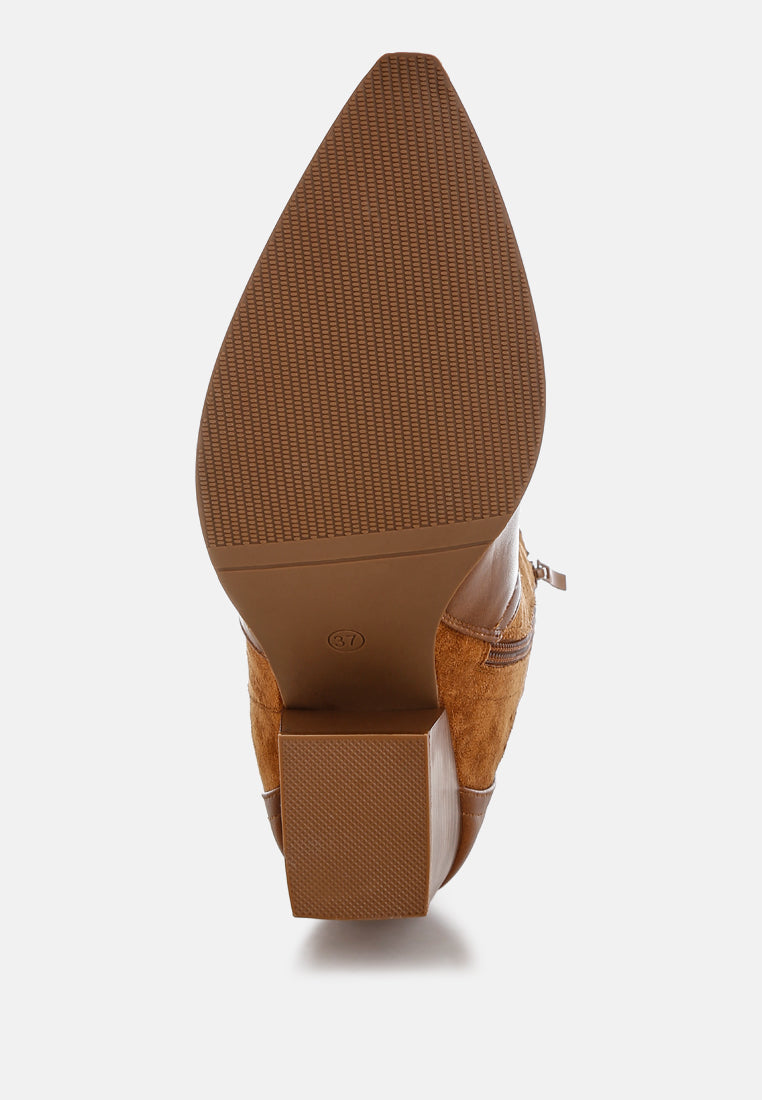 women woven cowboy boots#color_tan