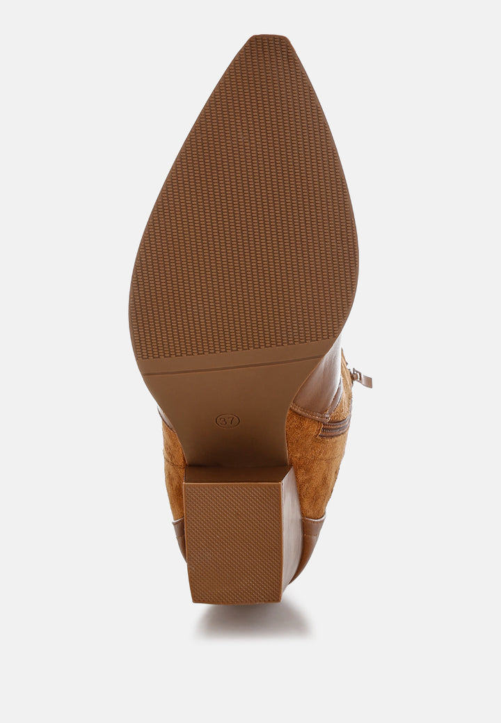 women woven cowboy boots#color_tan