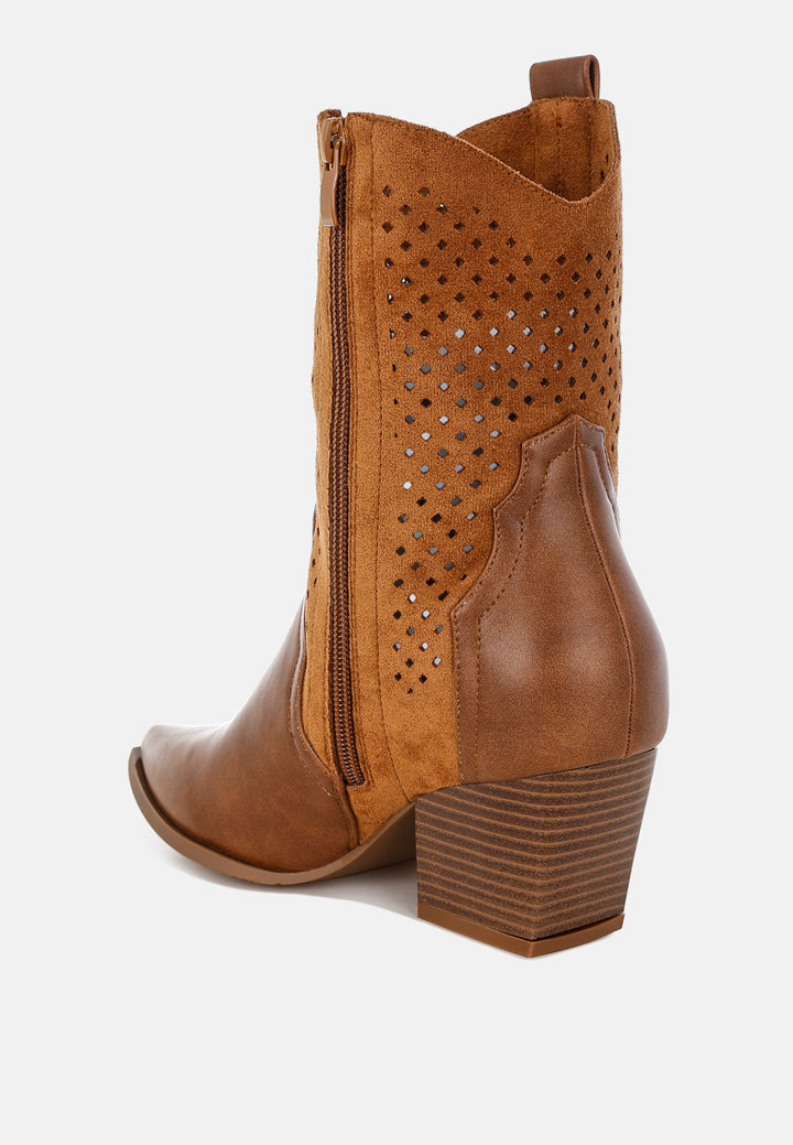 women woven cowboy boots#color_tan
