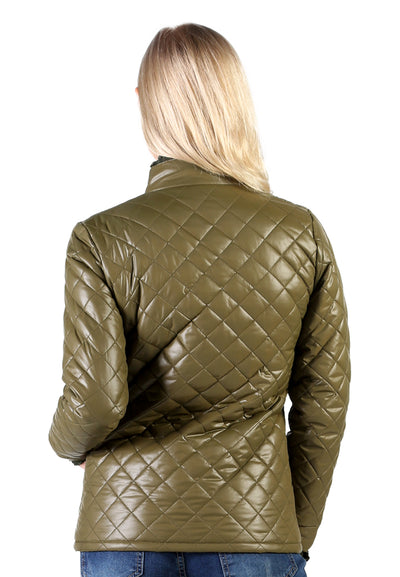 Green Puffer jacket With Zip Closure