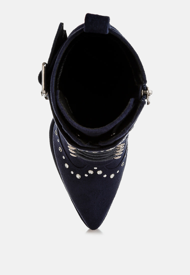 women harness detail lace up boots#color_navy