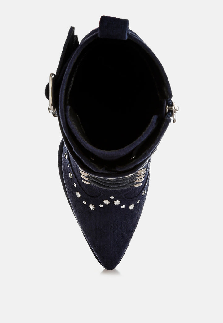 women harness detail lace up boots#color_navy