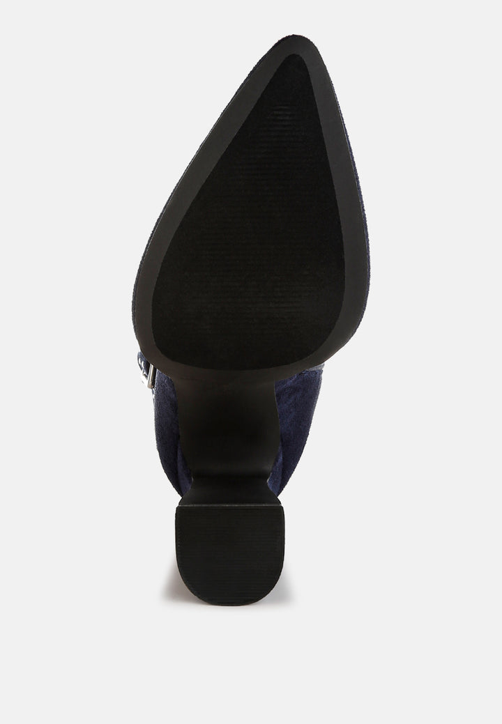 women harness detail lace up boots#color_navy