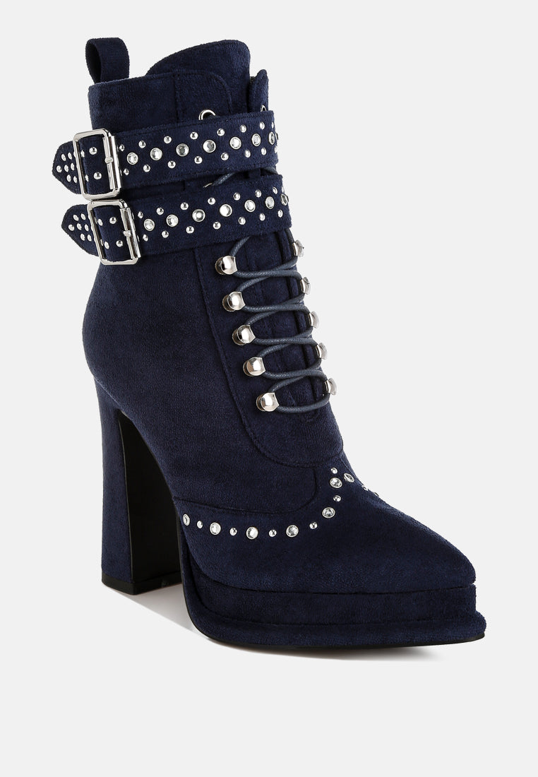 women harness detail lace up boots#color_navy