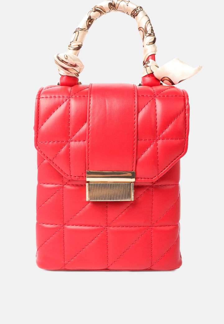 quilted faux leather bucket handbag#color_red
