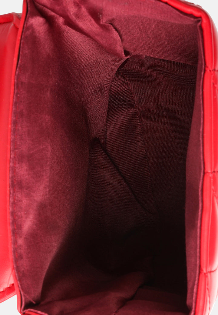 quilted faux leather bucket handbag#color_red