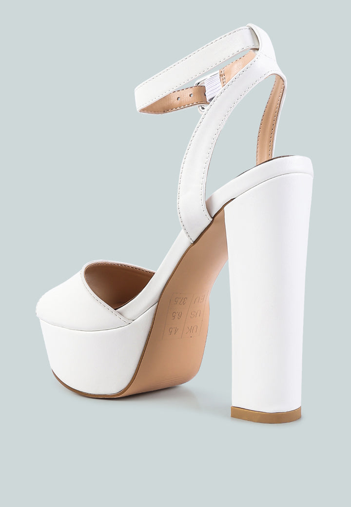 women peep-toe high platform block sandals#color_white