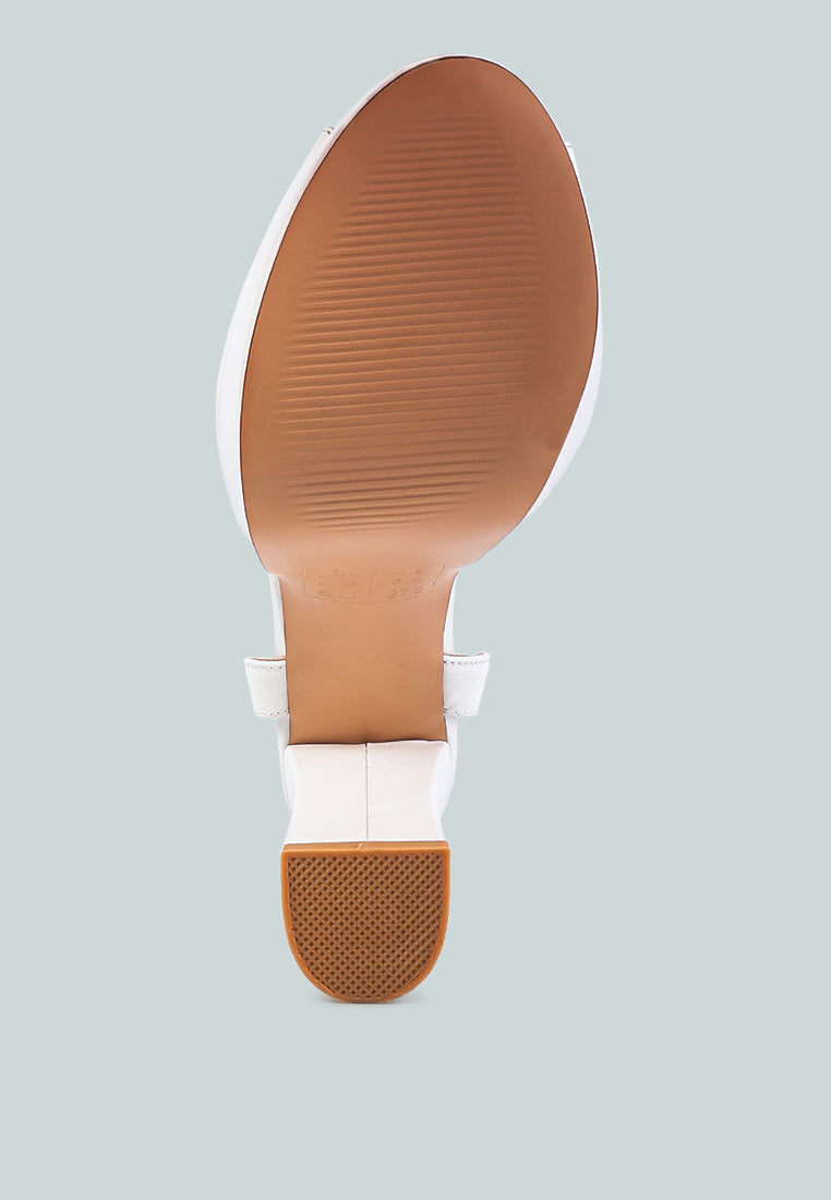 women peep-toe high platform block sandals#color_white