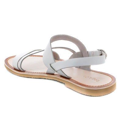 flat sandal with ankle strap#color_white