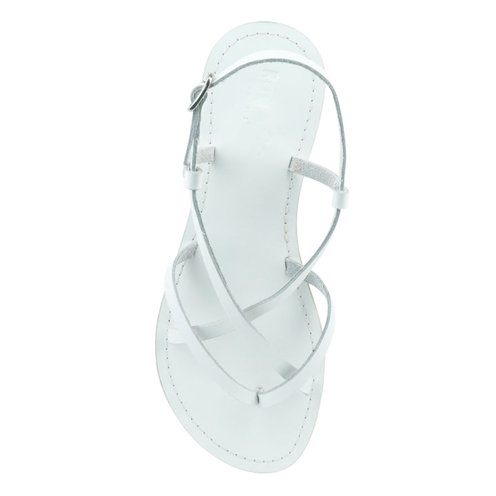 women rita strappy flat leather sandals#color_white