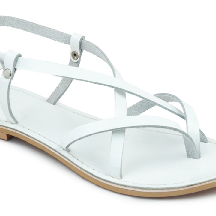 women rita strappy flat leather sandals#color_white