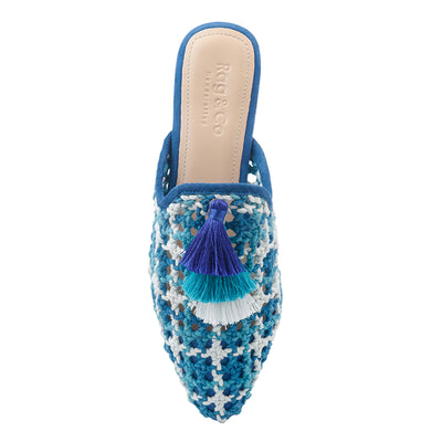 MARIANA Woven Flat Mules With Tassels