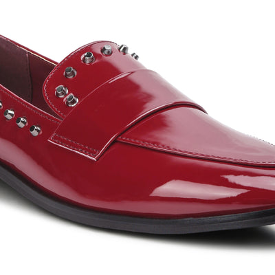 patent stud penny loafers#color_burgundypatent stud penny loafers#color_burgundy