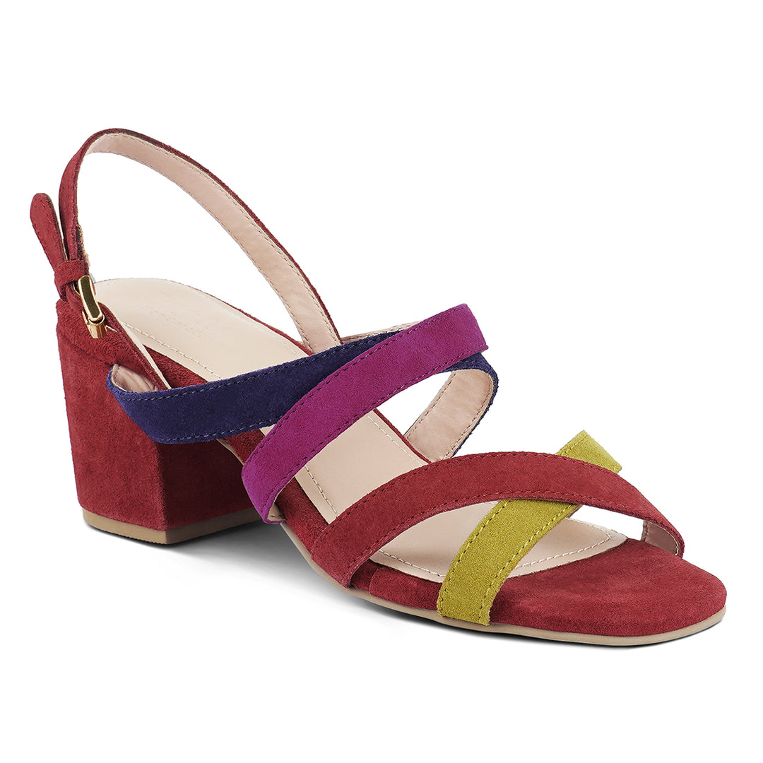 women mon lapin red high heeled block leather sandal#color_multi-red