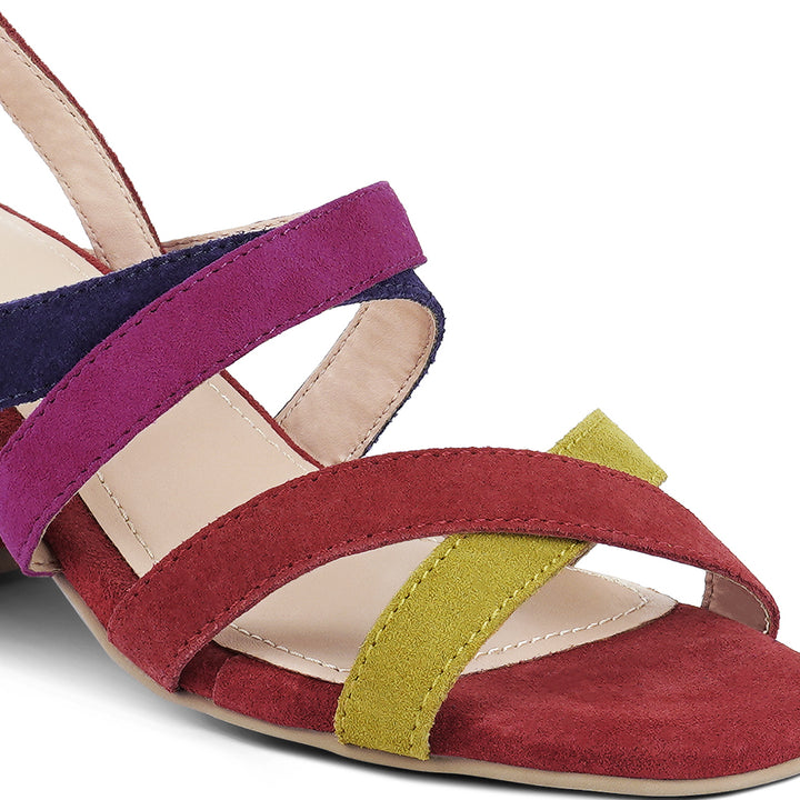 women mon lapin red high heeled block leather sandal#color_multi-red