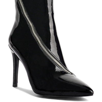 zip around calf boot#color_black