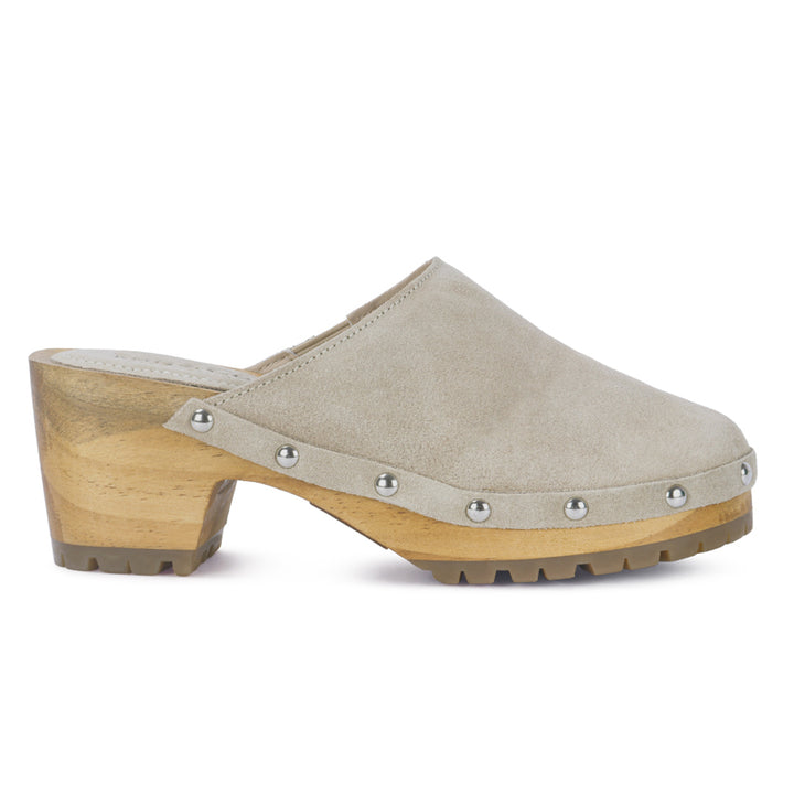 cedrus fine suede studded clogs mules#color_beige