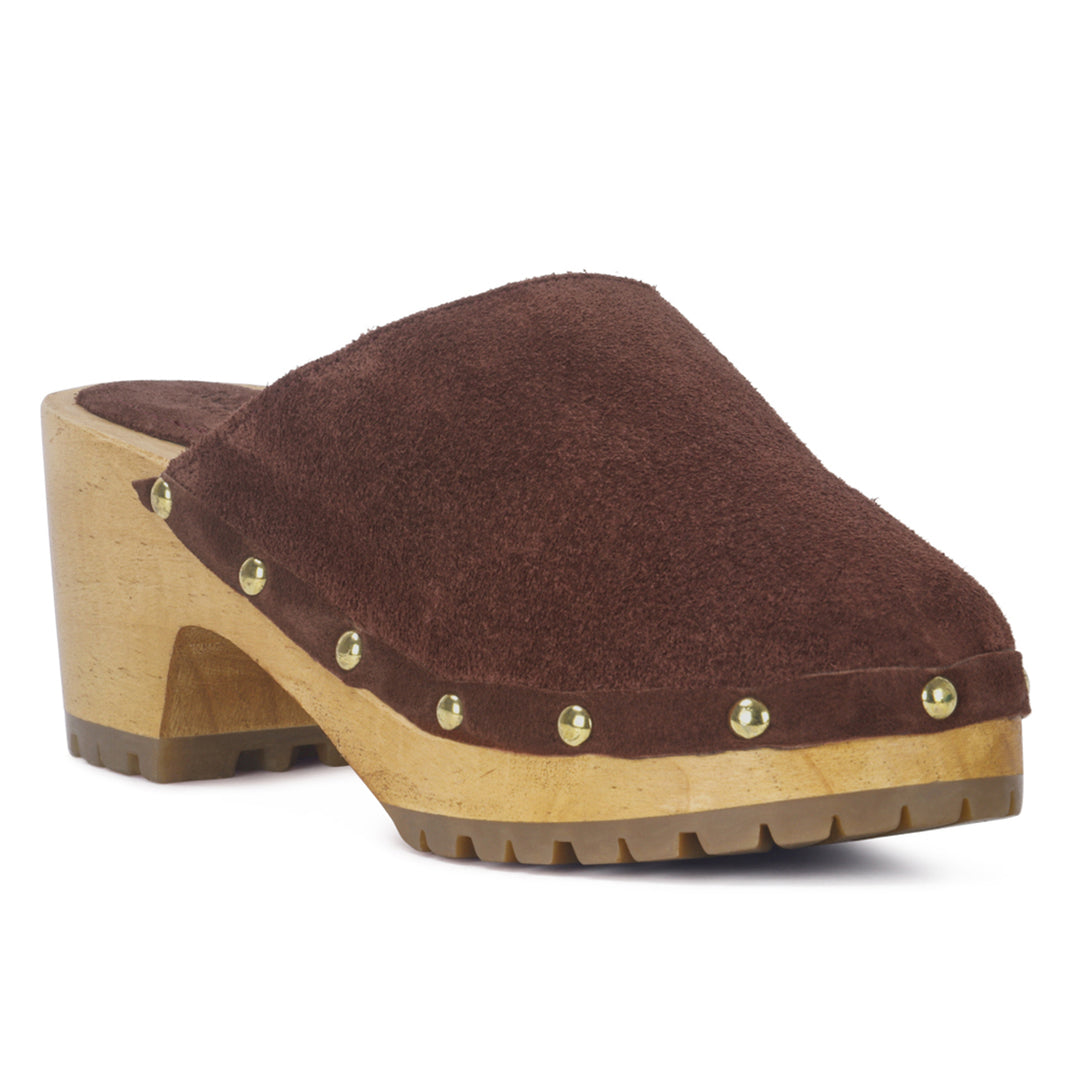 cedrus fine suede studded clogs mules#color_brown