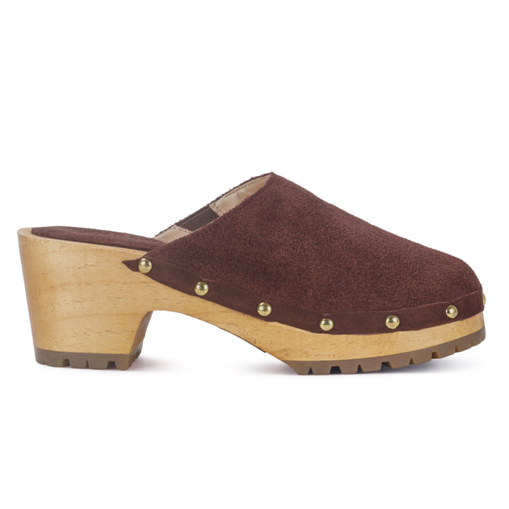 cedrus fine suede studded clogs mules#color_brown