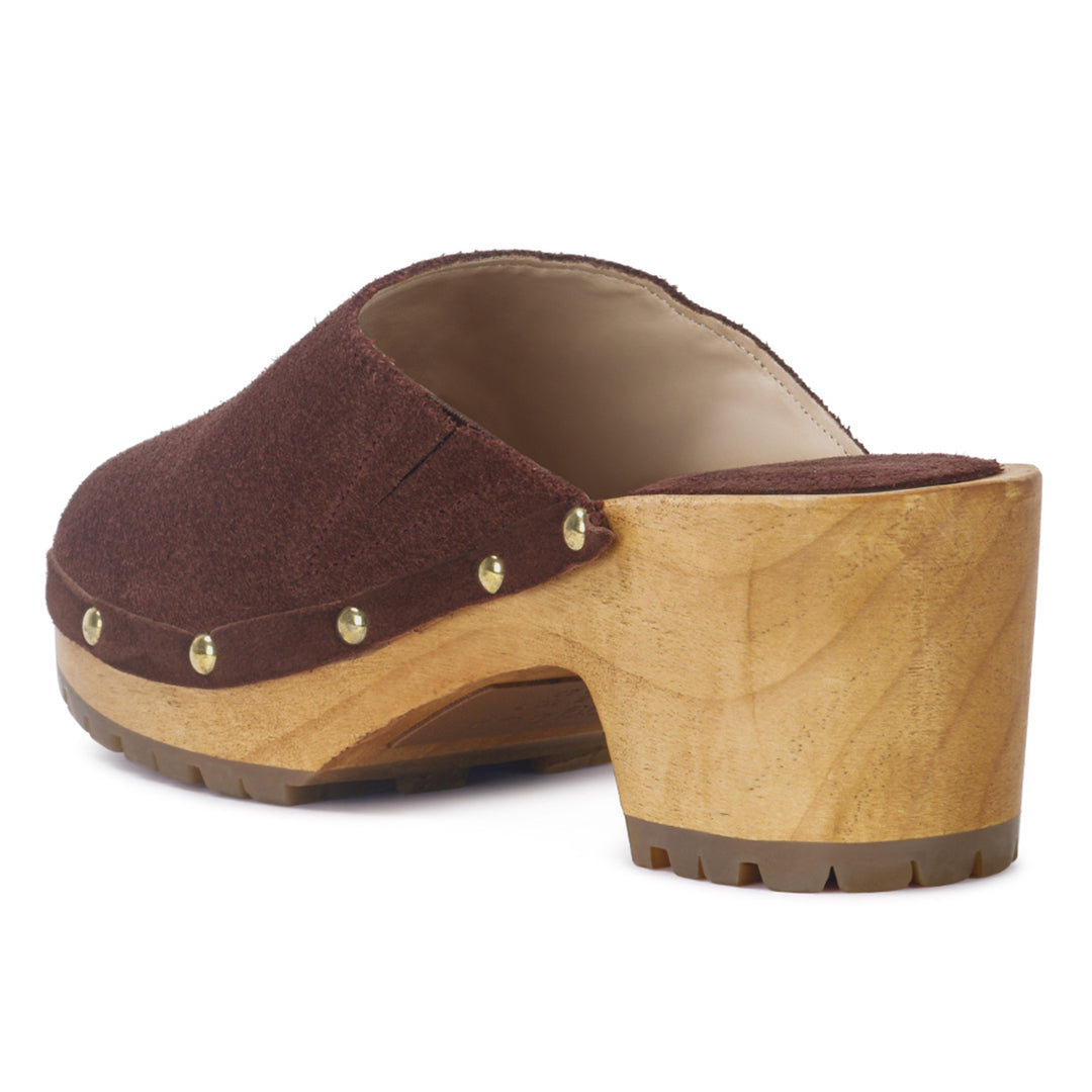 cedrus fine suede studded clogs mules#color_brown