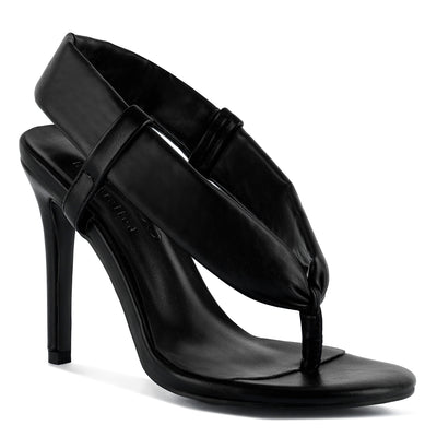 high heeled thong sandals#color_black