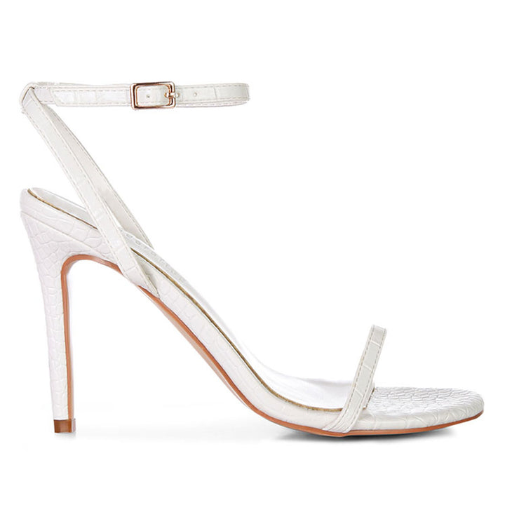 Off White Croc High Heeled Sandal